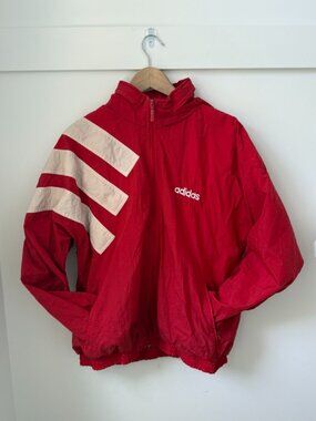 Vintage ADIDAS Originals EQT Blocked Windbreaker Track Jacket Red White